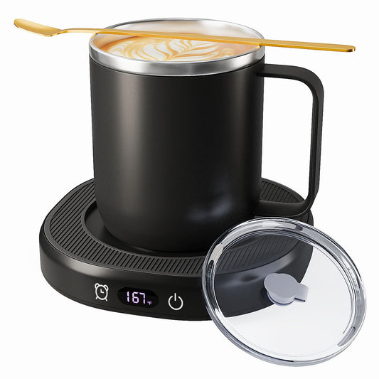 Coffee Mug Warmer & Mug Set for Desk Auto Shut Off, Smart Coffee Warmer & 14oz Cup, Fast Heating Electric Coffee Cup Warmer 4 Temperature Control Setting 8H Timer Candle Tea Beverage Warmer for Coffee